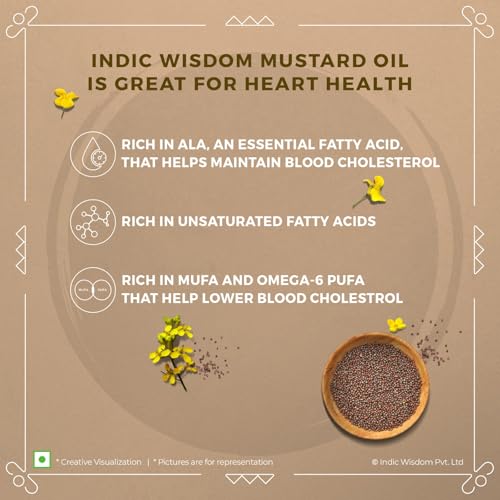 Image of IndicWisdom Cold Pressed Mustard Oil | Pure & Unrefined Sarson Oil (1 Liters)