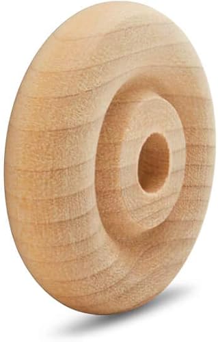 Miniatura 44 de Mini ruedas de madera clásicas, ideales para manualidades, 3/4 pulgadas de diámetro, 3/16 pulgadas de grosor, agujero de 3/16 pulgadas, paquete