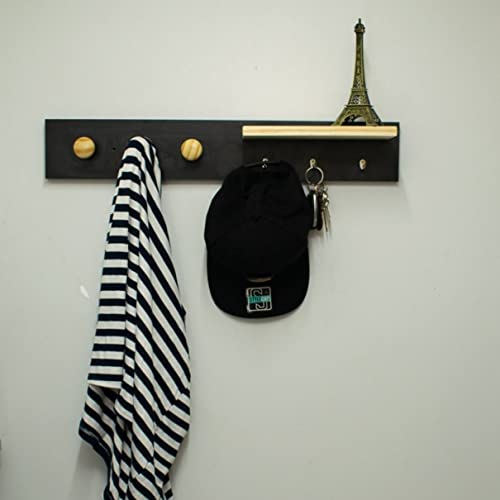 Porta Chaves De Parede Criativo e Decorativo Preto e Pinus Organizador