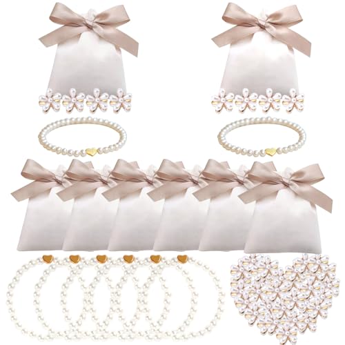 Bijoux pour demoiselle d'honneur lot de 48 pièces avec pinces à perles et sacs