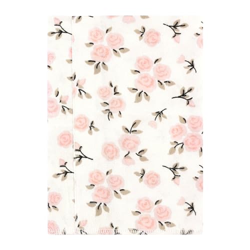 Image of Hudson Baby Unisex Baby Cotton Flannel Burp Cloths, Neutral Pink Floral 7 Pack, One Size