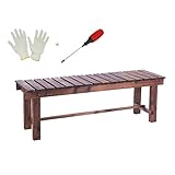 Stabile Struktur: Diese Holzbank hat die traditionelle Zapfen- und Zapfenverbindungsstruktur, die Holzrahmenstruktur ist stabil und die Verbindungen sind fest vernäht, was die Gartenbank robust und langlebig macht. Sie kann uns lange Zeit begleiten und zu einem umweltfreundlicheren und komfortableren Leben zu Hause beitragen.