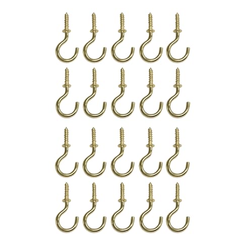 Image of Merriway® BH01114 (20 Pcs) EB Brass Plated Shouldered Cup Mug Hooks, 19 mm (3/4 inch) - Pack of 20 Pieces