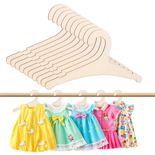 Nogeqi 10 perchas de madera para niños, antideslizantes, perchas de madera, perchas para bebés, perchas para ropa de bebé, perchas duraderas para ropa de bebé, pantalones
