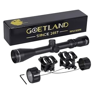 Goetland Rifle Scope 3-9×40 SFP Crosshair R4 Reticle with Ring Mounts for Air Gun Airsoft Hunting Tactical
