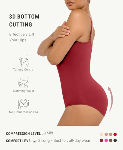 Image of FeelinGirl Shapewear Bodysuit Tummy Control Body Shaper for Women
