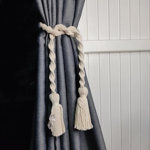 Prendedor de Cortina de Macramê Kit 2 Peças Abraçadeira de Cortina para Sala de Estar Quarto Presilh