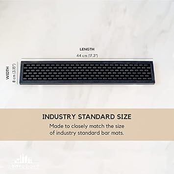 A Bar Above Heavy Duty Bar Mat, Food Safe Silicone Mat, 3.5 x 18 3-Pack
