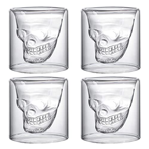 DSYJ skull cup skull shot glass Party Drinking Whiskey Brandy Liquor Decor 75 ML/2.64oz Set of 4