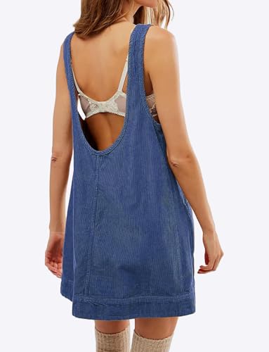Robe de loisirs col V bleu XL : robe pull confortable d'hiver