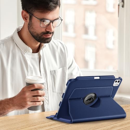Image of Fintie Rotating Case for iPad Pro 11-inch (M5) 2025 / (M4) 2024 - [Built-in Pencil Holder] 360 Degree Swiveling Smart Stand Protective Cover, Auto Sleep /Wake, Navy