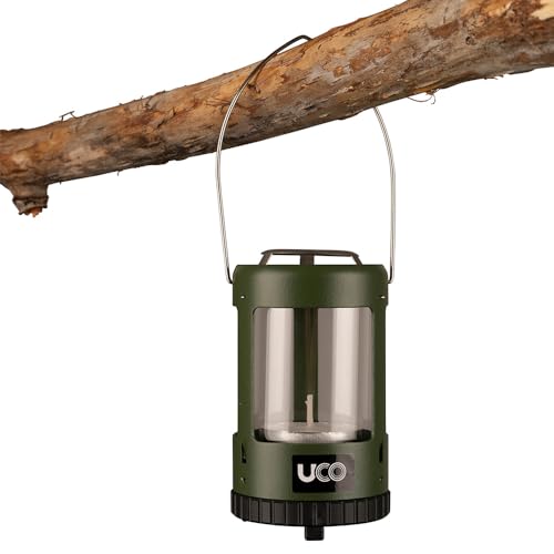 UCO Mini Laterne Kerzenhalter Kit 2.0 mit Teelichtern und Tragetasche, pulverbeschichtet grün