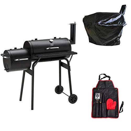 Neo Large Barrel Smoker Barbecue BBQ Outdoor Charcoal Portable Grill Garden Drum with Cover and BBQ Tool Kit