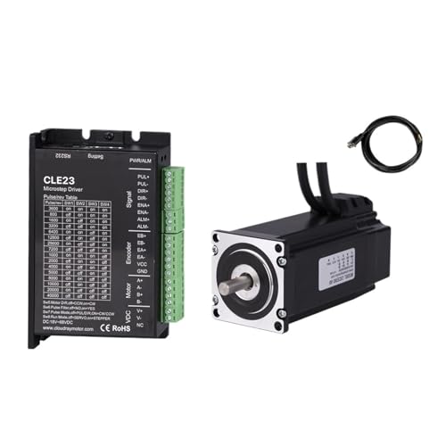 ZKLGS Stepper Motor, Nema 23 2-Phase Closed Stepper Motor Driver Kit With 1.5M Encoder Cable For CNC Router Engraving Mi