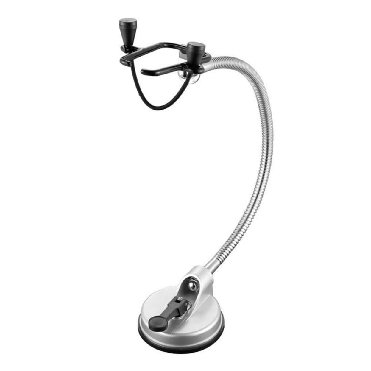 TOPBATHY Supporto Per Asciugacapelli Libere Ventosa in Acciaio Inossidabile Rivestito in Gomma Rotazione Gradi Supporto Girevole Per Asciugacapelli