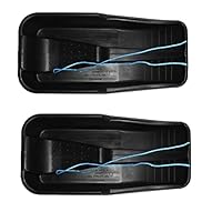Srendi® 2 x BLACK Heavy Duty Large Adults Kids Children Snow Sledge Toboggan Sledge Rope Sled Play Snow Ice