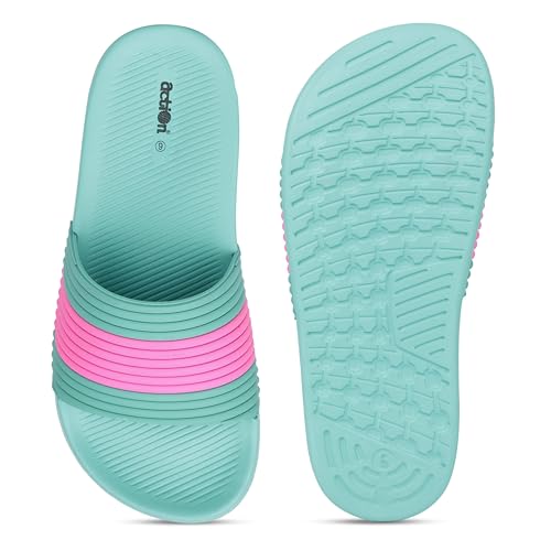 Image of ACTION Women Green Pink Slide APTW0024GRPK08