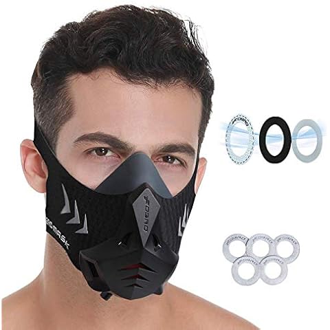 FDBRO Sports Mask 12 Breathing Levels Pro Workout Mask for Fitness,Running,Resistance,Cardio,Endurance Mask for Fitness Sport Mask (Black, M) Cover