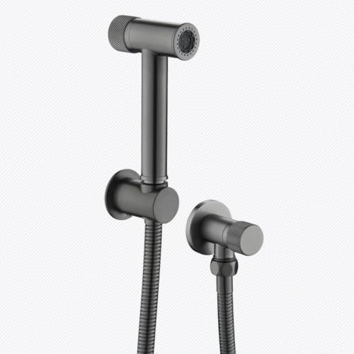 Ducha higiénica para WC de latón resistente con modo dual en gris pistola 2