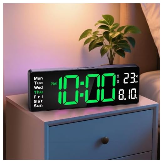 Brauthon Digital Clock Large Display, 16 " Large Digital Wall Clock for Classroom, Led Big Wall