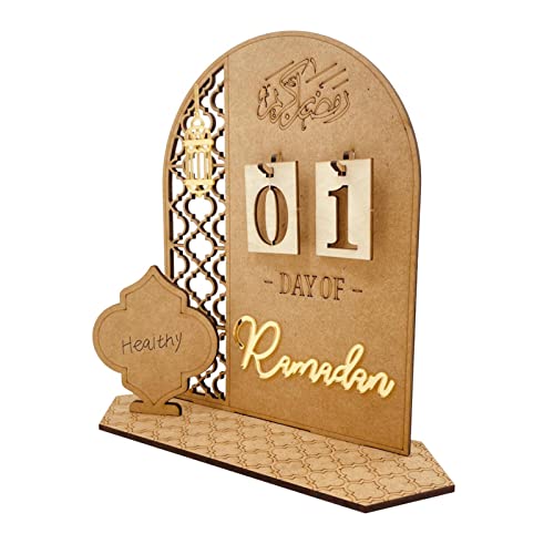 Chen0-super Ramadan-Countdown-Kalender 2022 | DIY Holz Eid Mubarak Ornament Dekorationen | Ramadan-Kalender-Dekoration aus Holz | Home Party Dekoration Craft Ornament Cover