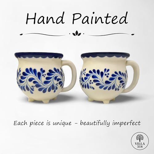 Set de 2 mugs grandes de cerámica pintados a mano miniatura 3