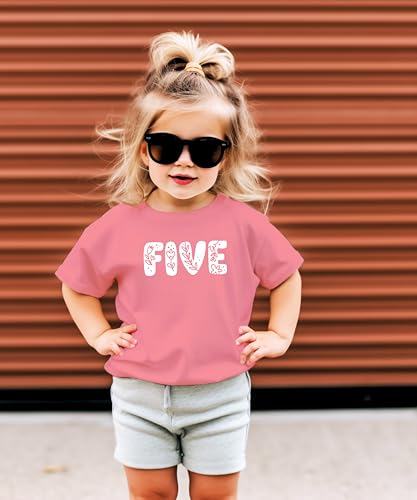 Image of Floral Numbers Ages 1-7 Birthday Girl Shirt for Baby & Toddler Youth Girls