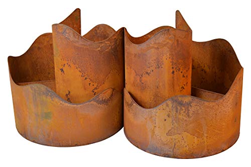 Preisvergleich Produktbild Dio 2er Toscana Kräuterspirale Kräuterschnecke Kräuterbeet Kräuterturm groß BxHxL ca.60x30x30cm Edelrost Metall Pflanzspirale Gartendekoration Spirale Blumenpyramide