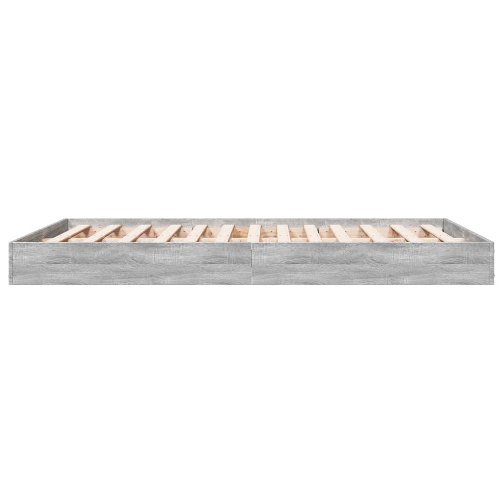 vidaXL Giroletto Grigio Sonoma 140x200 cm in Legno Multistrato, Mobile Camera da Letto, Letto, Struttura Letto, arredo Camera da Letto, Base Letto