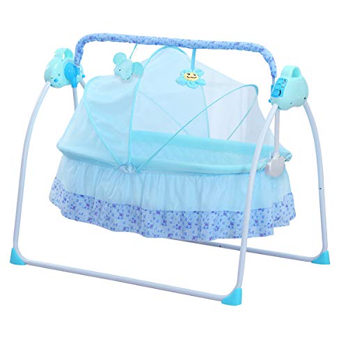 CBBBBAY Electric Baby Cradle Swing Sleeping Rocking Basket Bassinet Newborn Crib Bed