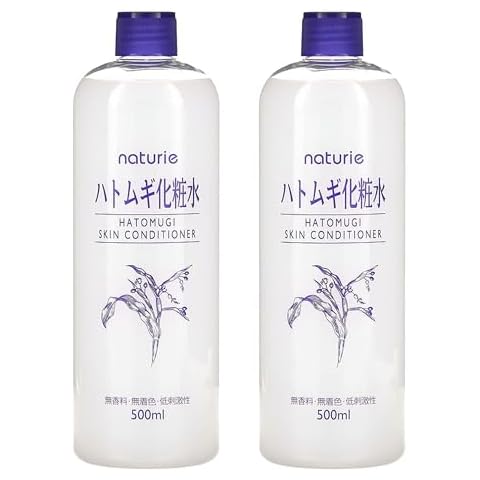 Naturie Adlay (Hatomugi) Skin Conditioner Lotion Toner 500ml Coix Seed Extract 2pack Bundle Cover