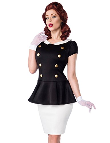 Preisvergleich Produktbild Belsira - Kleid mit Bubikragen - schwarz / weiß - L