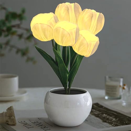 Lampe tulipe LED sans fil avec vase pour une ambiance lumineuse douce et chaleureuse