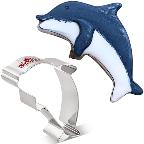 LILIAO Dolphin Cookie Cutter, 4 inch Stainless Steel LILIAO Dolphin Cookie Cutter, 4 inch Stainless Steel