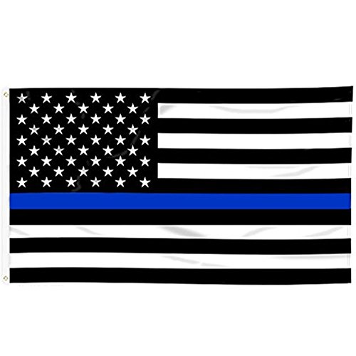 Thin Blue Line American Flag - 3 By 5 Foot Flag With Grommets #TOP3