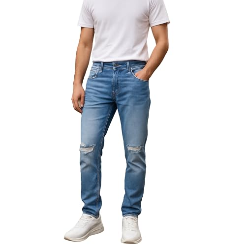 Men's Modern Fit Ripped Jean | Authentic Denim Look | Comfort & Flex | Straight Jeans2