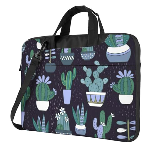 Bolsa para laptop con cactus maletín portátil unisex con correa