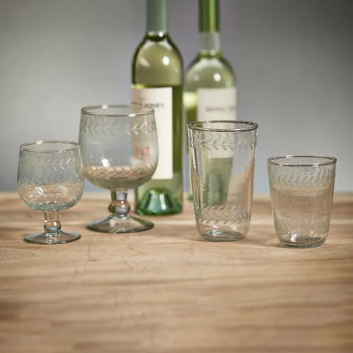 Zodax Tuscan Handmade Etched Glass - Sets of 4 (DOF) - Thumbnail 2