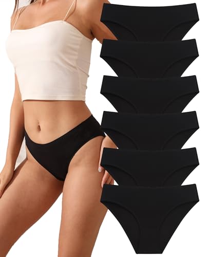 Image of Women's Seamless Underwear Stretch Bikini Panties No Show Invisible Hipster XS to 3XL 6 Pack