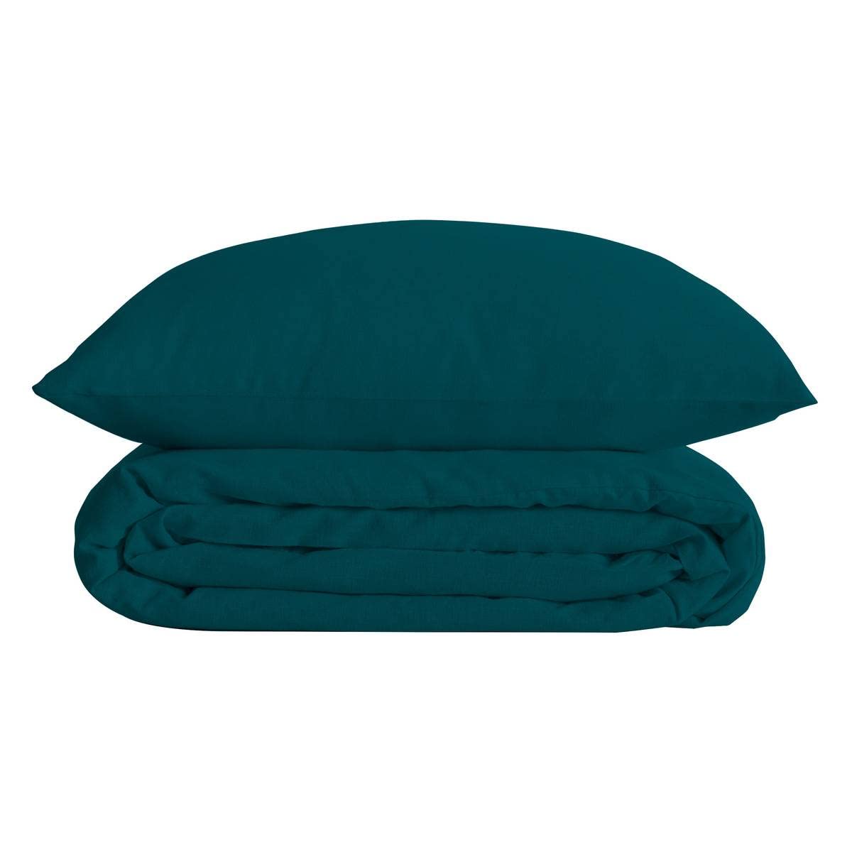 Atmosphera - Parure de Lit Landiha 260 x 240 cm Percale de Coton - Housse de Couette 2 Personnes avec 2 Taies d'oreiller - pour Chambre