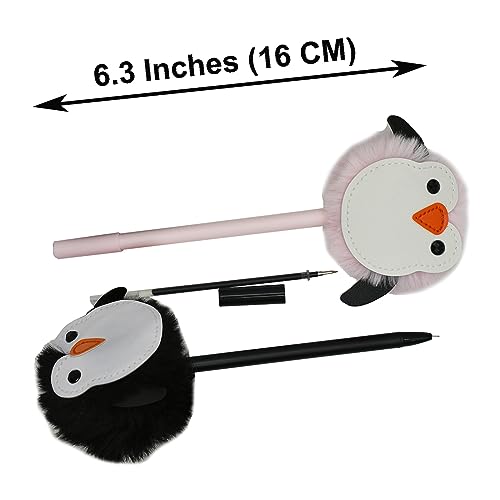 6 bolígrafos de peluche pingüino Maydahui con 12 recambios miniatura 2