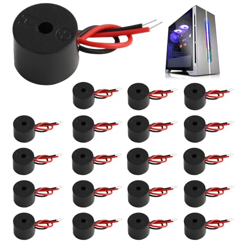 20 Stück Elektronischer Aktiver Buzzer, 3-12V Piezo Summer Alarm 85 dB,piezo Elemente Summer, Langlebiger und Umweltfreundlicher Buzzer mit 60 mm Kabellänge für Elektronische Geräte