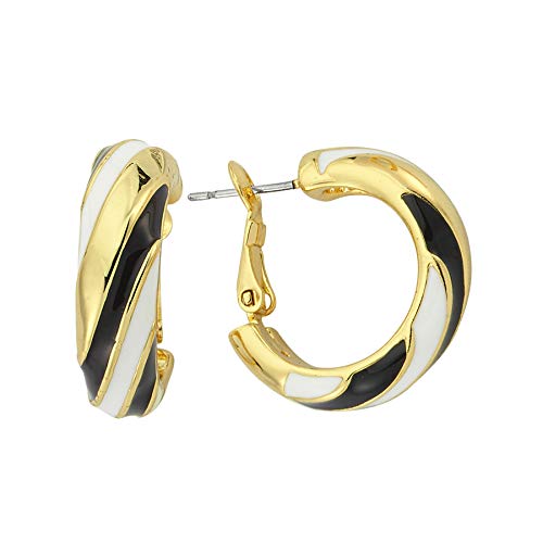 Boucles d'oreilles zèbre résistantes en acier et plaqué or 14 carats, le bijou anti-ternissement