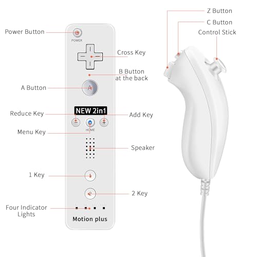 Qumox Wii Nunchuck Remote Controller With Motion Plus Compatible With Wii Console thumb #2