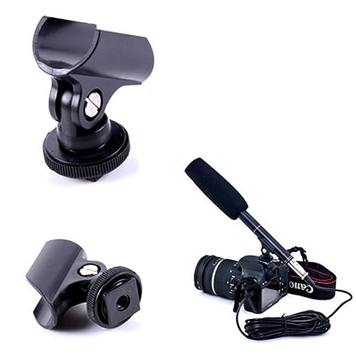 ERINGOGO Flexible Microphone Clip Stand for Plastic Hot Shoe Adapter for Interviews Design