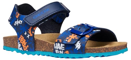 Geox J Ghita Boy B Sandal, Navy/LT Blue, 29 EU
