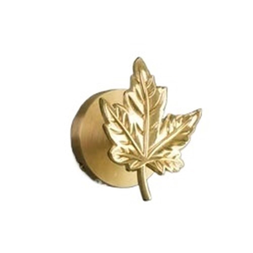 Mohuied One Color Brass Robe Hooks Solid Brass Wall Mounted Hooks For Hanging Coat Bags Keys Racks Leaf Flower Design Clothes Hangers For Hanging Coat Robe Keys Clothes Bags(Maple Leaf Right)