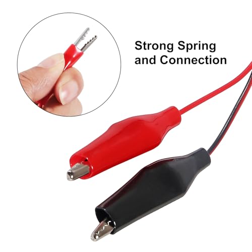 Image of 24PCS Alligator Clips Electrical Test Leads 1M Electrical Insulated Test Leads with Alligator Clips Double-Ended Jumper Wire for Circuit Connection Electrical Testing (Red and Black)