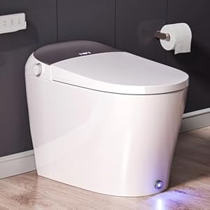 EPLO Smart Toilet Heated SeatOff seat Auto FlushFoot Kick FlushBlackout can FlushWarm WashOne piece Toilet with Bidet built inNight LightLED DisplayModern Elongated Toilets for Bathrooms