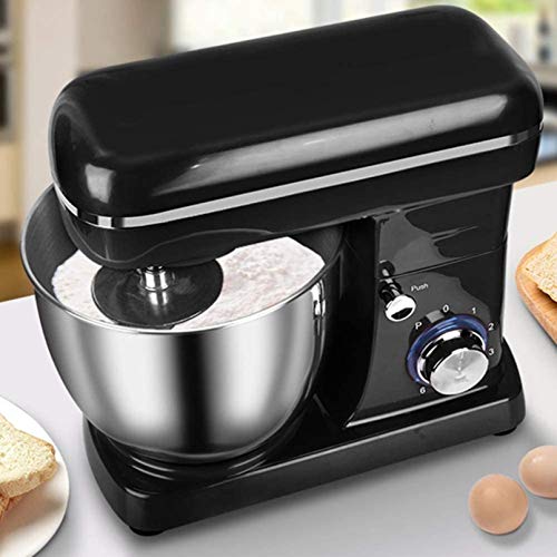 Küchenmaschine und Mixer mit Schüssel, Lebensmittelmixer, 6-Gang-Elektro-Teigmischer mit 1500 W 5-l-Edelstahl-Schüssel, leistungsstarker Teig